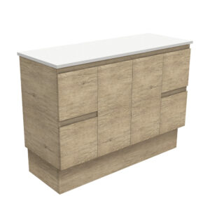 Edge  Scandi Oak 1200mm/1500mm Wall Hung and Cabinet On Kickboard